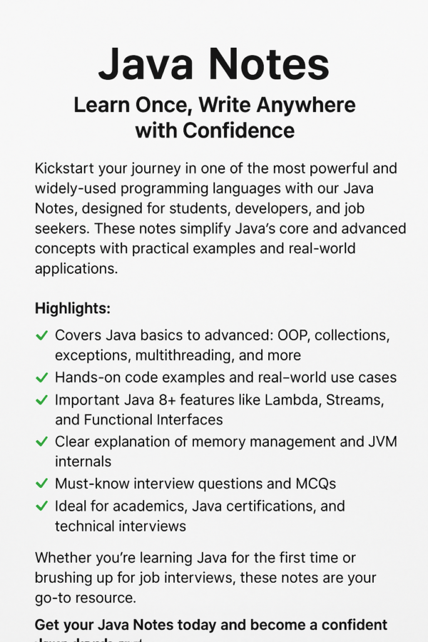 Java Notes