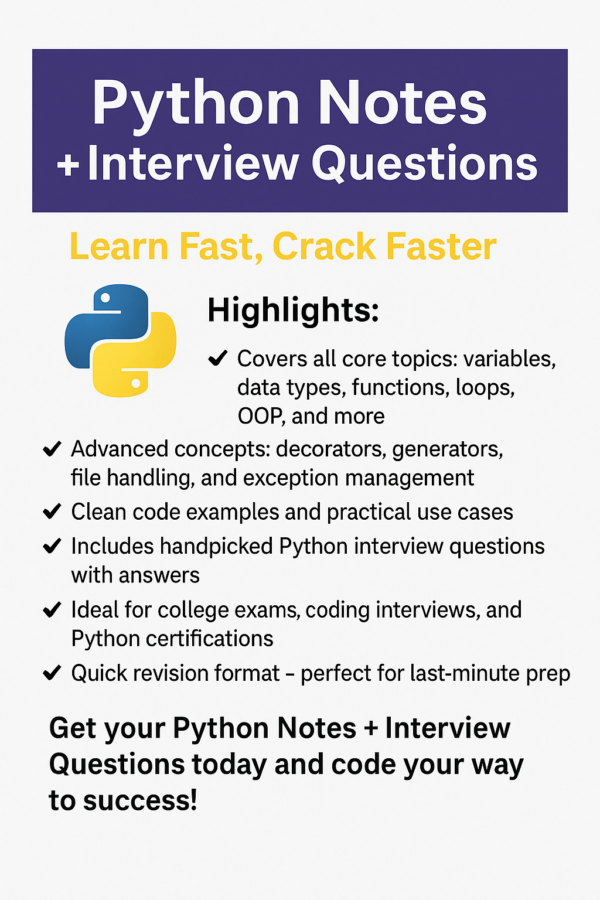 Python Notes + Interview Questions