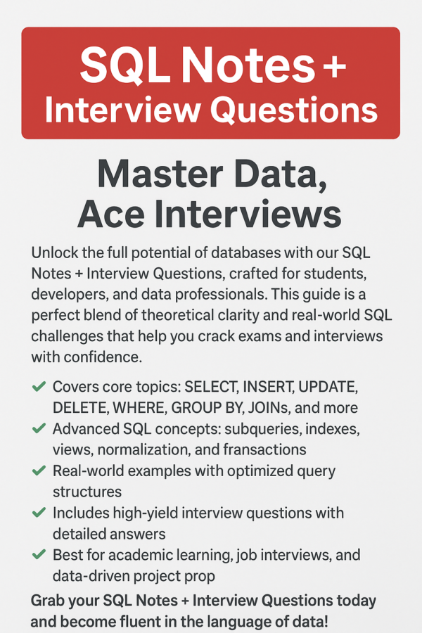 SQL Notes + Interview Questions