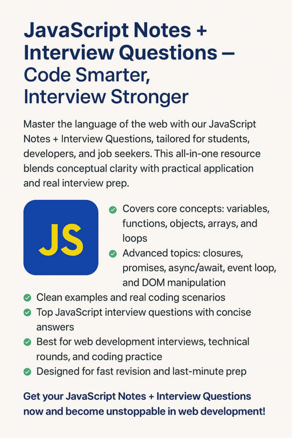 JavaScript Notes + Interview Questions