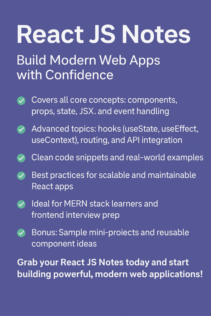 React JS Notes - Trailhead Titans Hub