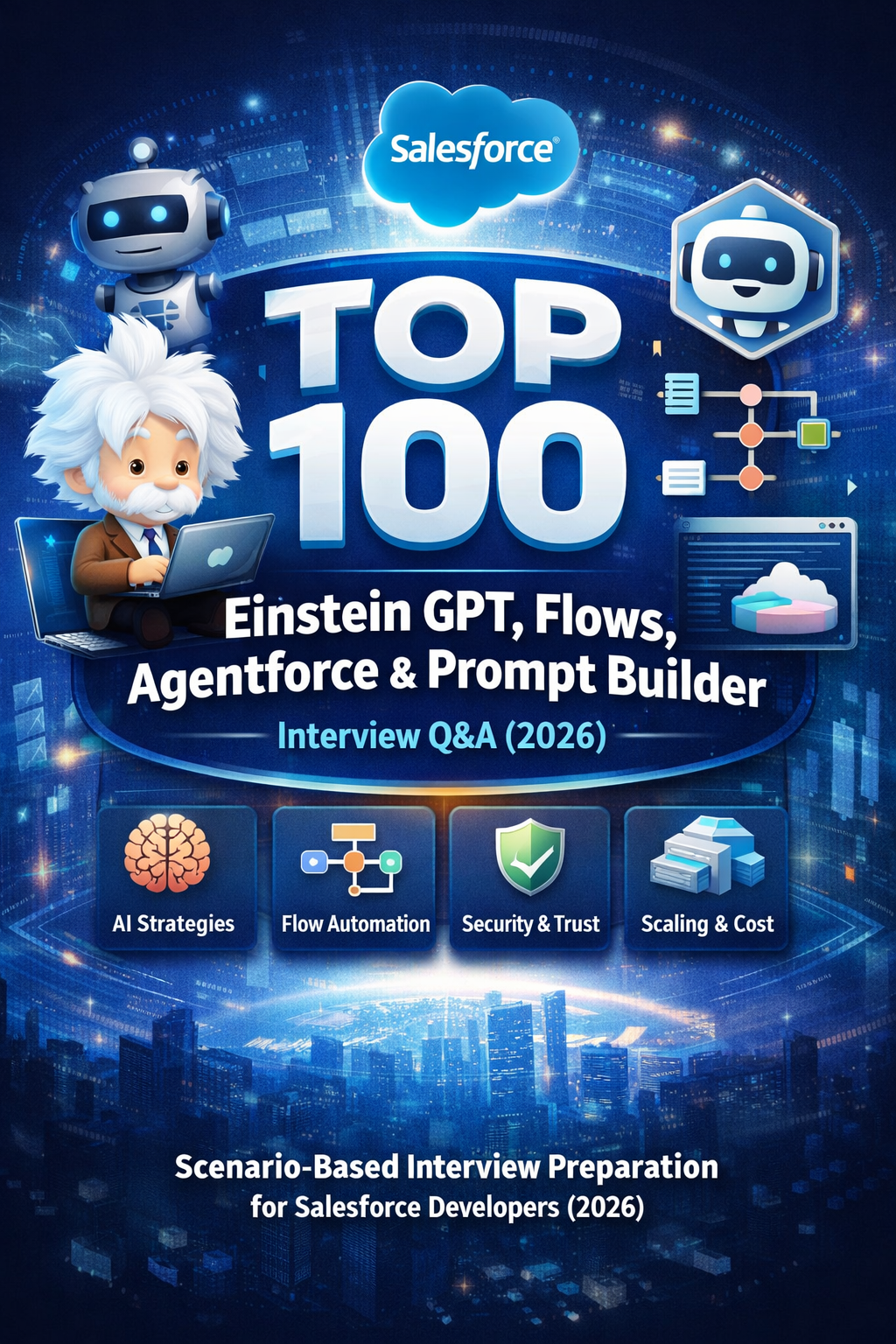 Salesforce AI Mastery Pack – 100 Real Interview Q&A on Einstein GPT, Flows, Agentforce & Prompt Builder (2026 Edition)
